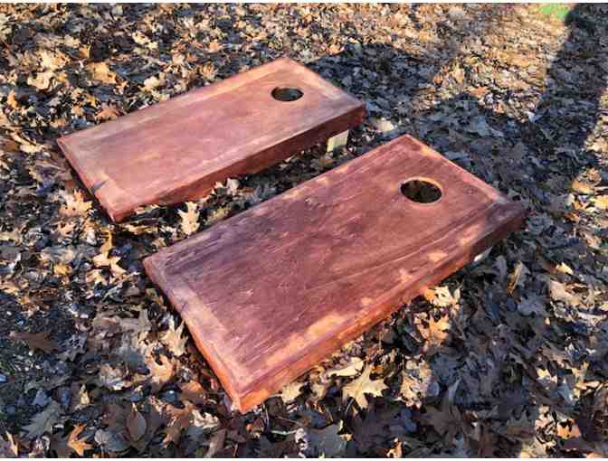 Two Hand Crafted Wood Cornhole Boards by Dez