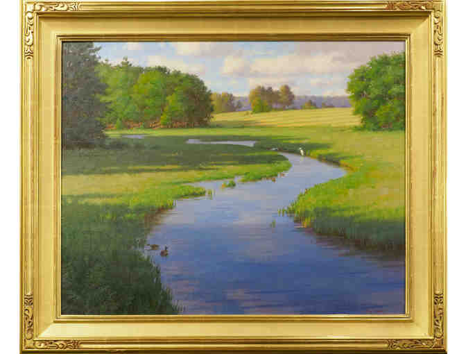 'Meandering Marsh' - Framed Oil on linen by Artist Sam Vokey