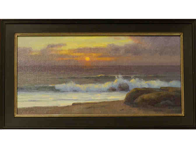 'Coastal Sunrise' - Framed Oil on linen by Artist Sam Vokey