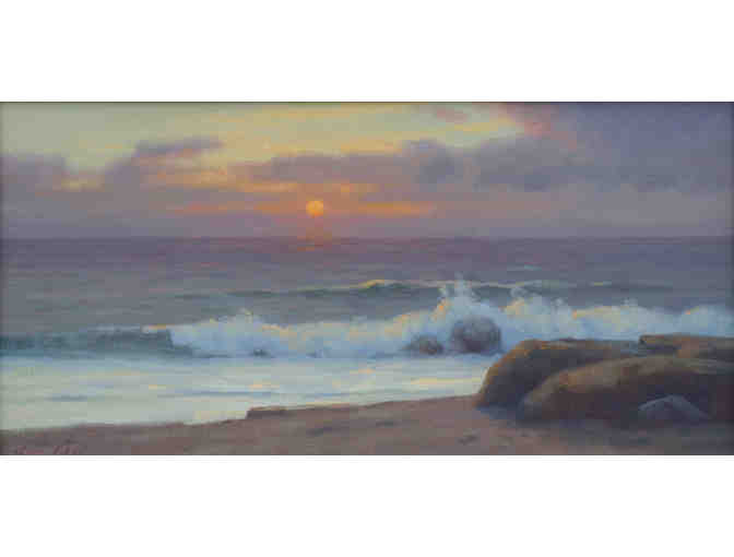 'Coastal Sunrise' - Framed Oil on linen by Artist Sam Vokey