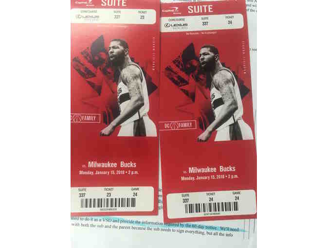2 Suite-Level tickets to Milwaukee Bucks at Washington Wizards