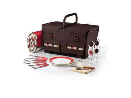 Pioneer Canvas Picnic Basket with Deluxe Service for Two