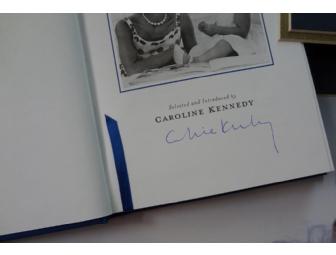 CAROLINE KENNEDY BESTSELLING BOOK PLUS 'JFK WITH CAROLINE' FRAMED PHOTOS