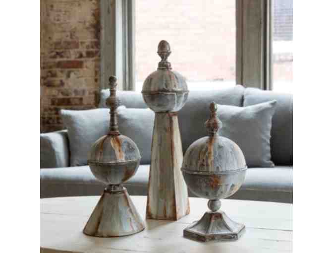 AGED-METAL FINIAL COLLECTION (SET OF 3)