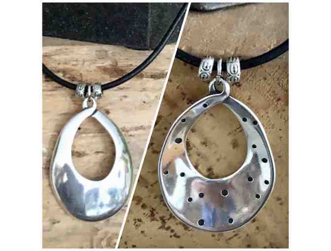 $100 Gift Certificate to Designs by MoDa AND Black Leather REVERSIBLE Teardrop Necklace - Photo 2