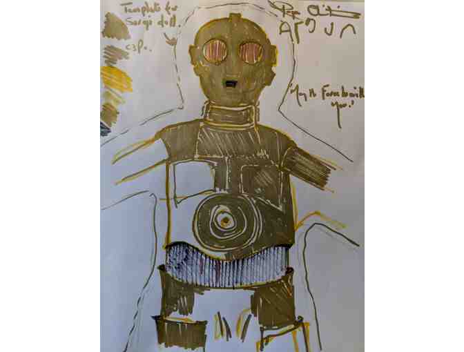 Surgi Doll & Drawing by Roger Christian + Arjun Christian (5 yrs. old): SURGIP0