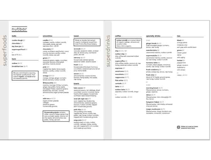 Get Nutty! $125 Gift Card form Nutbar