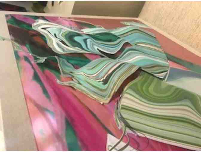 Collage-  Mixed media collage-dragonfly series 'Waves of Possibility' by Artist Kate Kilty