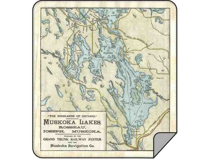 Cozy Vintage Muskoka Map Blanket - Jaxx and Marbles