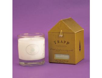 White Lotus & Lychee Large Trapp Candle with Oak Cliff Artisan Candle Holder