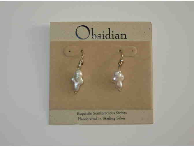 Handmade Pendant and Matching Earrings from Obsidian