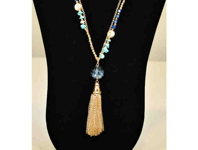 Blue and Turquoise Necklace and Bracelet Set from 130 Cole