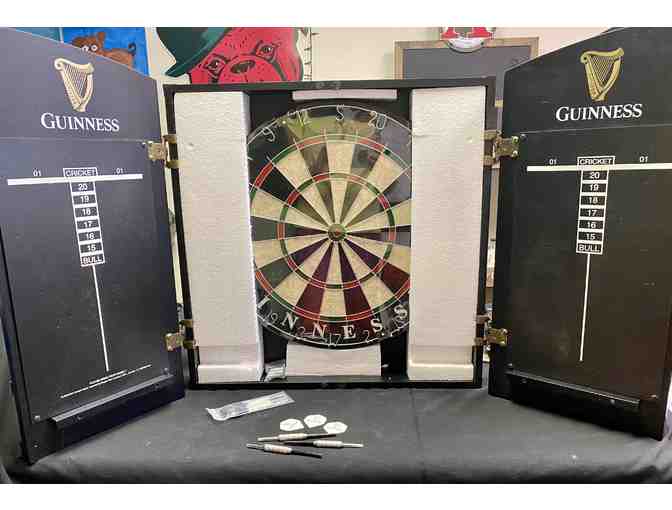Guinness Bristle Dartboard with Cabinet