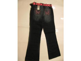 Girls Lei Jeans with Pink Belt - Size 16R