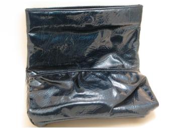 Teal Patent Leather Foldover Clutch
