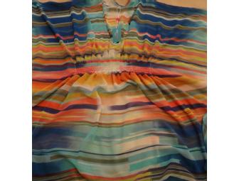 Echo Women's Rainbow Stripe Butterfly Swim Cover Up (small)