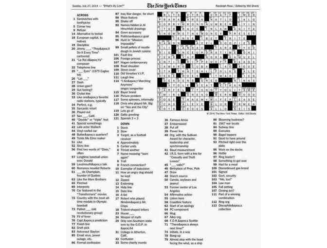 Customized Crossword Puzzle - or - Your name in the top row of published puzzle - Photo 1