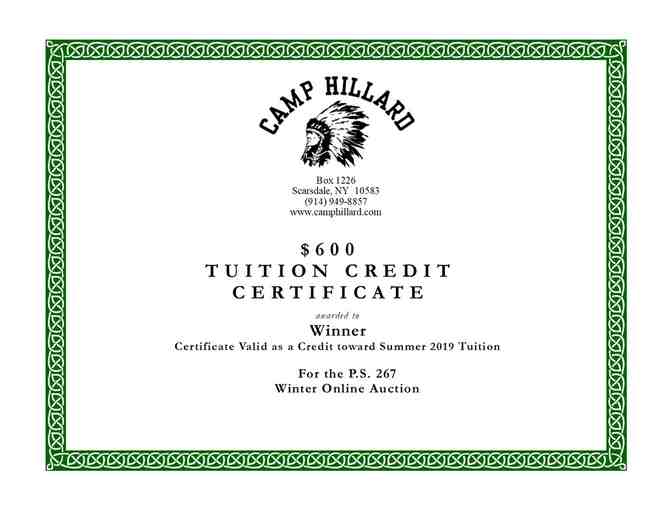 Camp Hillard $600 Towards Summer 2019 Tuition Credit Certificate - Photo 1