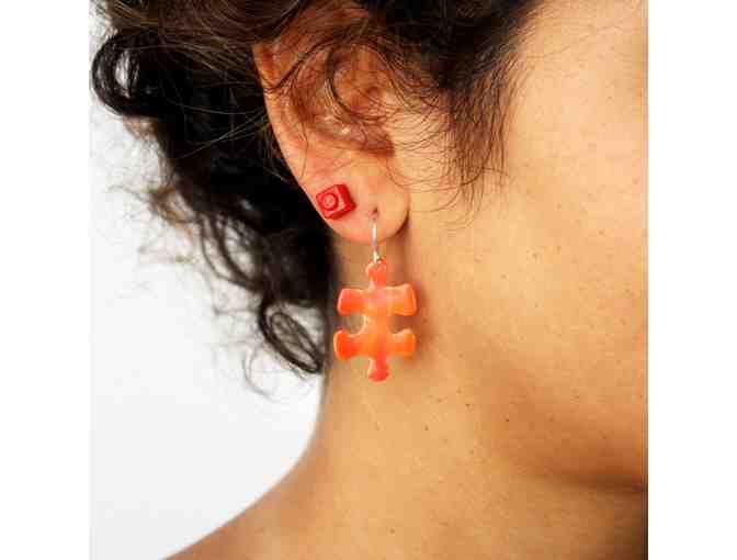 1 Pair Dena Pengas Handmade Glass Dangle Puzzle Earrings