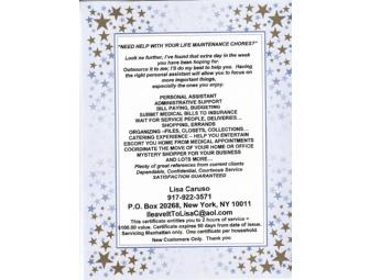 Professional Organizing/Personal Assistant - 2 Hours