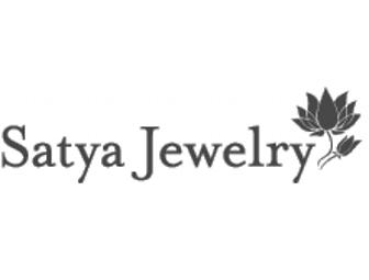 Satya - 24 Kt Gold Vermeil Etched Om Red Garnet Necklace