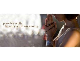 Satya - 24 Kt Gold Vermeil Etched Om Red Garnet Necklace