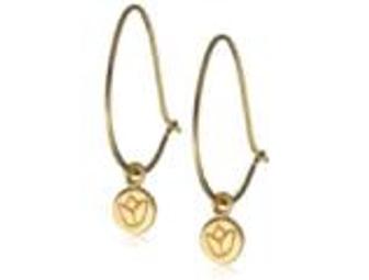 Satya - 24 Kt Gold Vermeil Mini Om Hoop Earrings