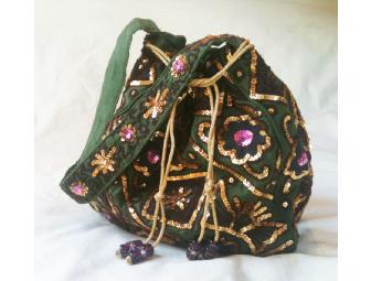 Phyllis Leibowitz's Syd Drawstring Shoulder Bag in Avocado