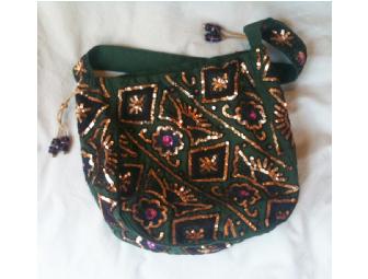 Phyllis Leibowitz's Syd Drawstring Shoulder Bag in Avocado