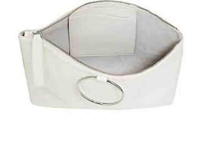 KARA Large White Leather Ring Pouch - Photo 2