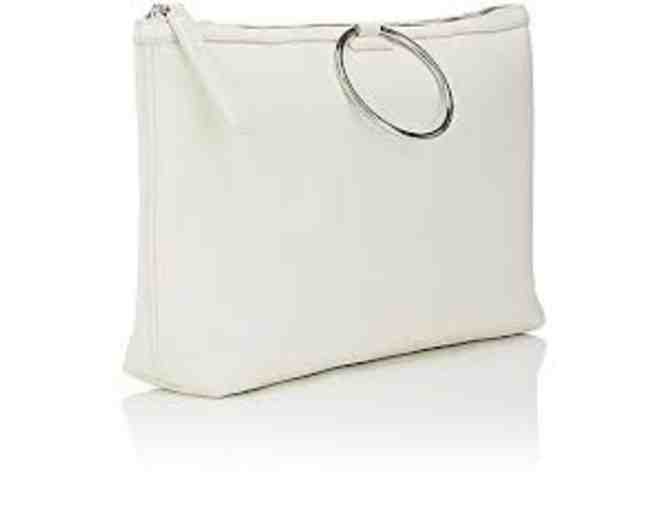KARA Large White Leather Ring Pouch - Photo 1