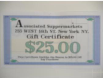 Associated Super Market $25 Gift Certificate - Raffle Prize