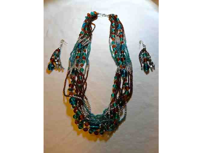 Multi-Strand Necklace with Matching Earrings
