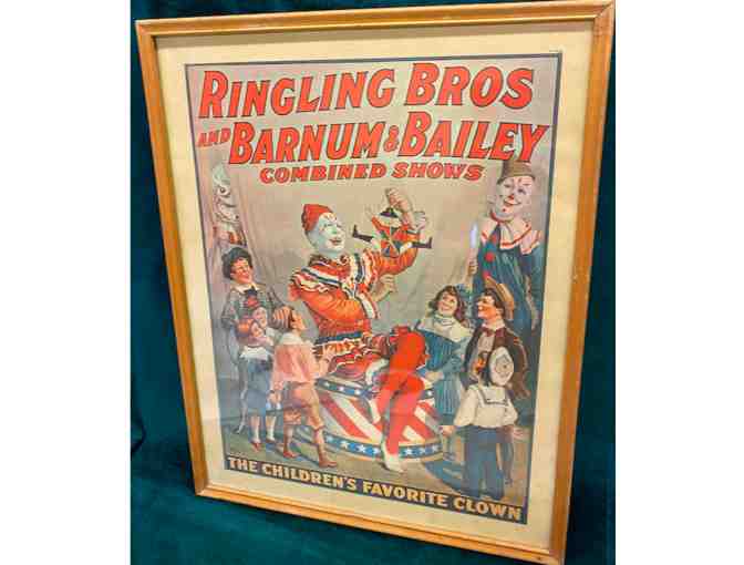Vintage Barnum and Bailey Clown Poster - Photo 1