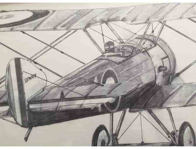 Framed Pencil Drawing - Plane