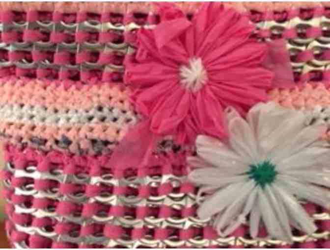 Hand crafted pink Poptab bag