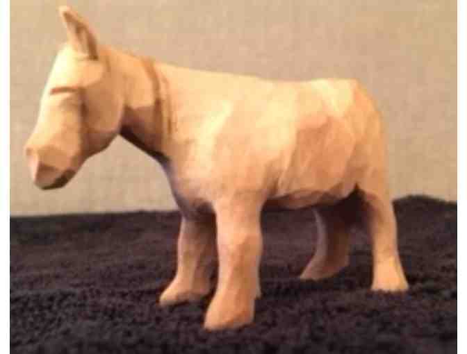 Woodcarving of Donkey, Goat, and Sheep
