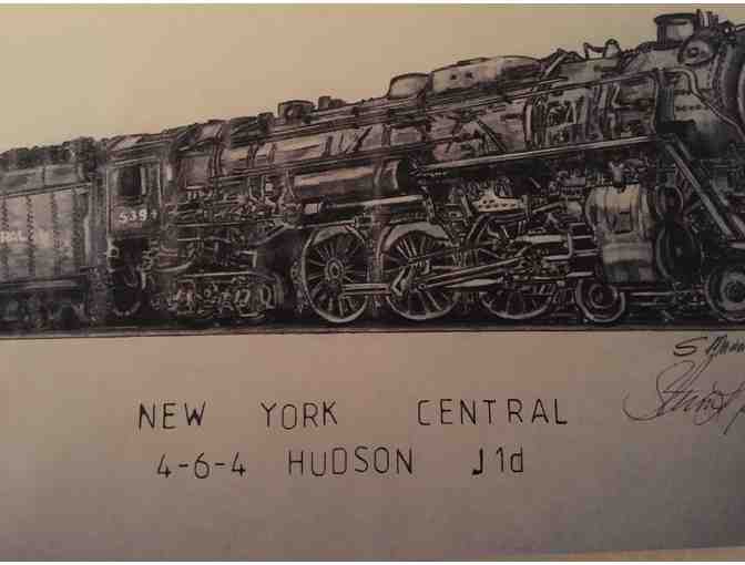 Print of Pencil Drawing - New York Central Train