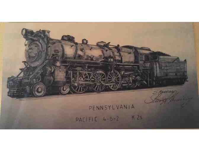 Print of Pencil Drawing - Train