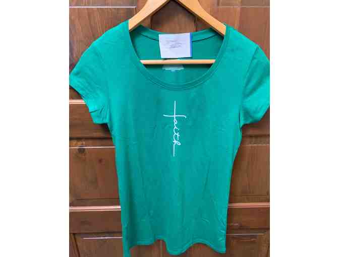 T-shirt - teal shade -  "Faith" - Photo 1