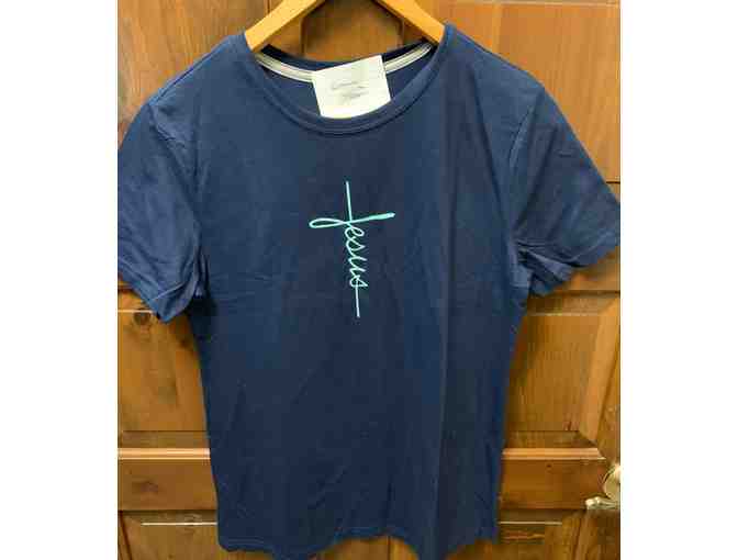 T-shirt -  Navy - "Jesus" - Photo 1