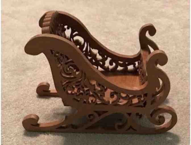 Handcrafted Cherry Wood Sleigh - Photo 1