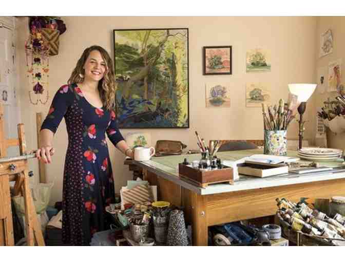 For Mom: pink and white woven tote bag & beautiful brass earrings