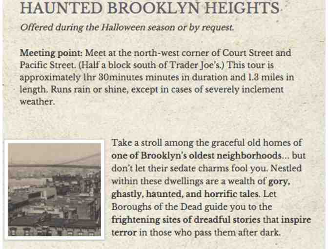 Boroughs of the Dead walking tour gift certificate