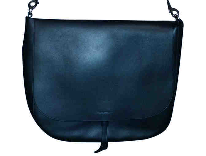 Theory - Leather Saddle Bag in Midnight Blue