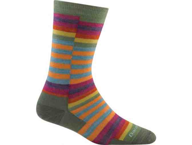 1 Pair Darn Tough Socks (Women Medium) - Offset Stripe Crew
