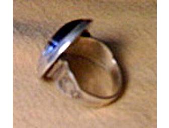 Silver and Wood Tuareg Ring - Round