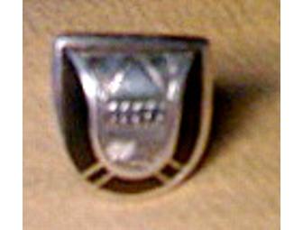 Tuareg Silver and Wood Ring - Square