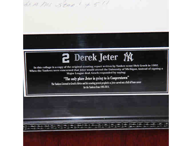 Steiner Sports: DEREK JETER 13X23 SCOUTING REPORT COLLAGE WITH PEN & STADIUM REPLICA