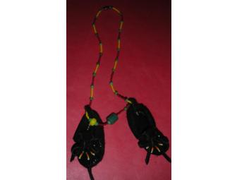 Black Moccasin Beaded Necklace